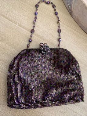 Vintage TODD ANTHONY Beaded Evening Bag with Jeweled Handle
